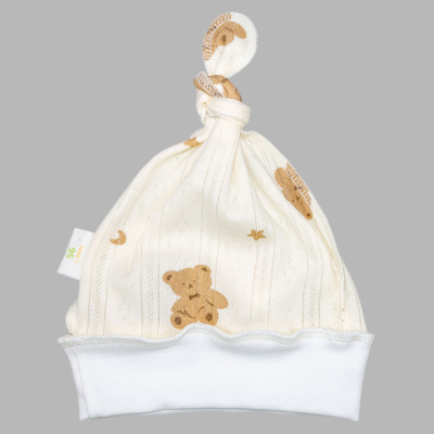 Шапочка-узелок Мишки Чуди Кидс 400325Б-15 молочный 01